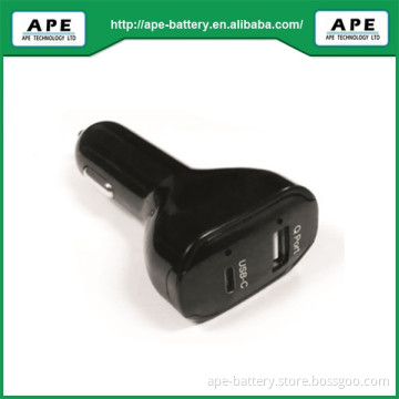 USB-C port Embedded Quick Charge 3.0 & USB3.1 PD two outputs Car Charger MPC238Q2D ( 38W )